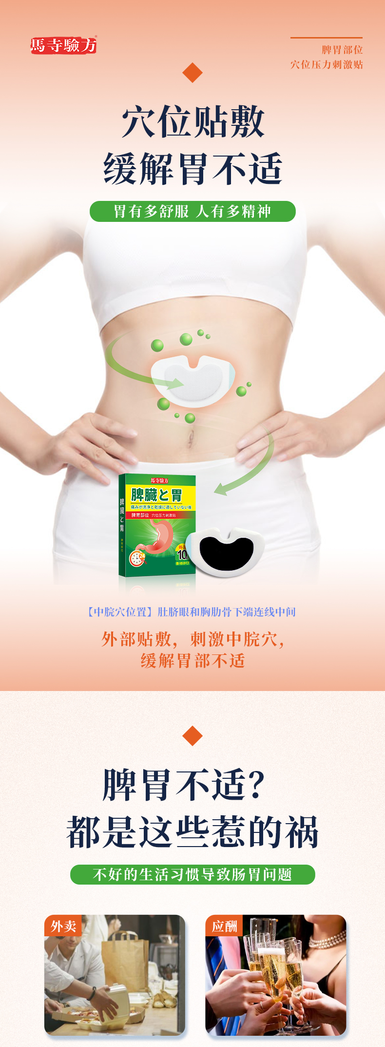 脾胃貼的正確貼法圖片，脾胃貼貼在哪個位置，兒童脾胃貼位置圖